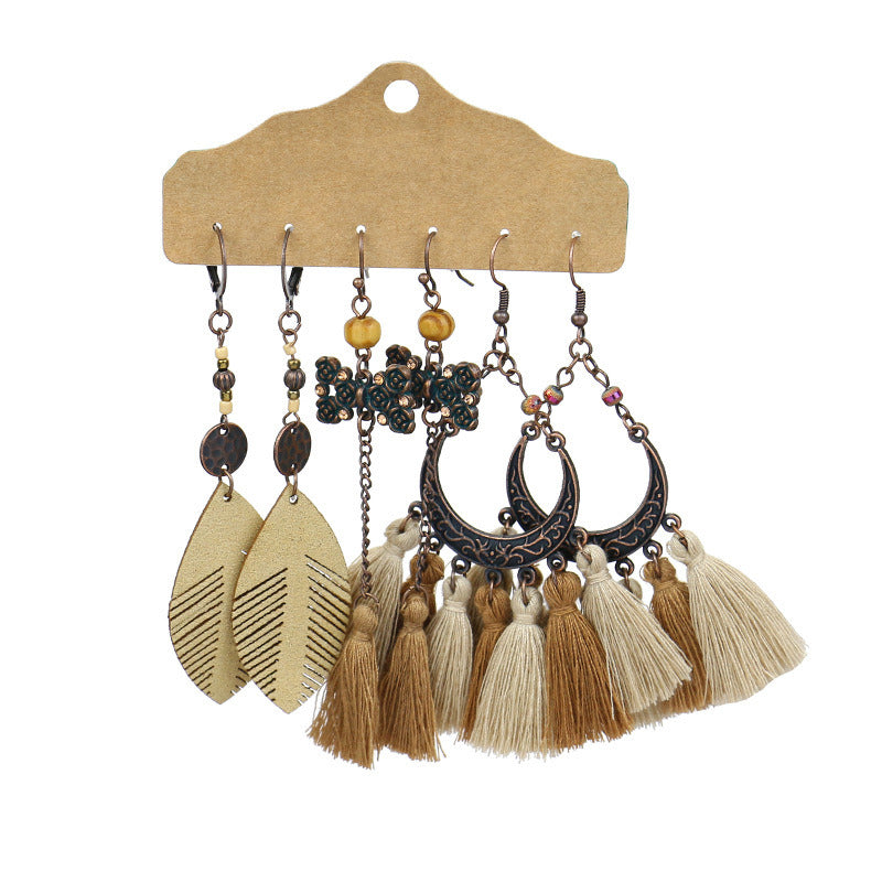 3 Pairs Boho Drop Dangle Earrings Vintage Earrings Set for Women