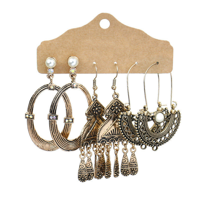 3 Pairs Boho Drop Dangle Earrings Vintage Earrings Set for Women