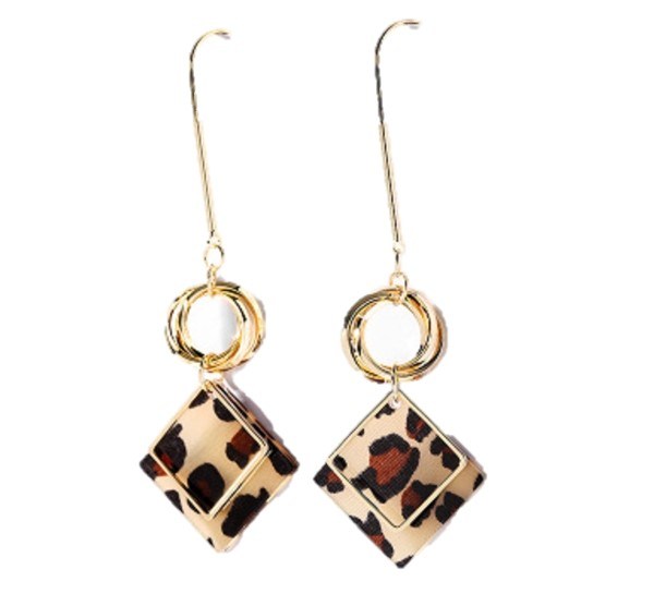 Dangle Earrings Sterling Silver Plated Geometric Acrylic Square Charm Drop