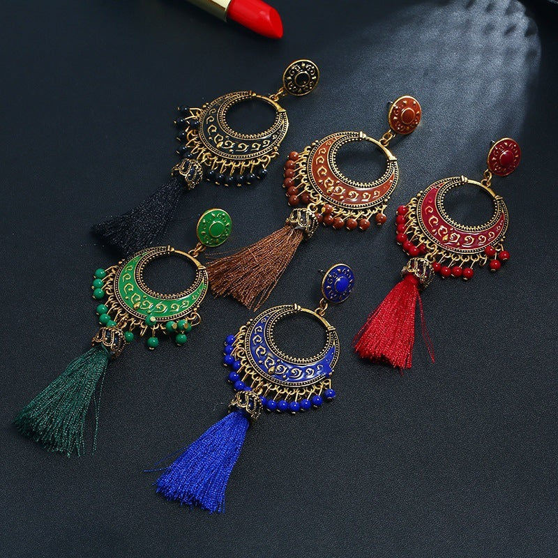 Vintage Bohemian Tassel Earrings Ethnic Jewelry Earrings Fashion Dangle Earrings