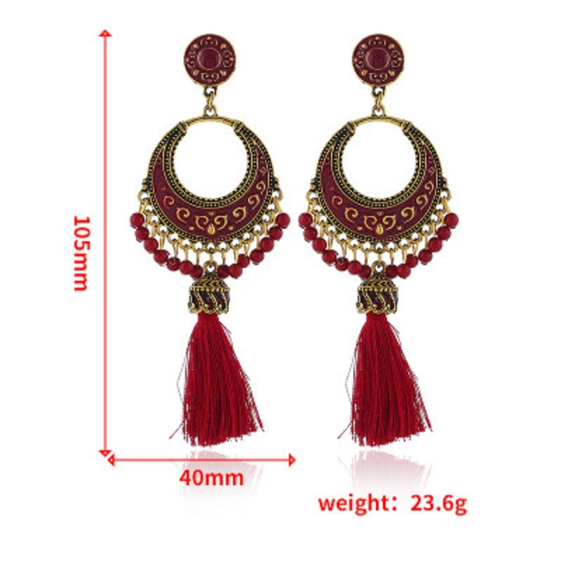 Vintage Bohemian Tassel Earrings Ethnic Jewelry Earrings Fashion Dangle Earrings