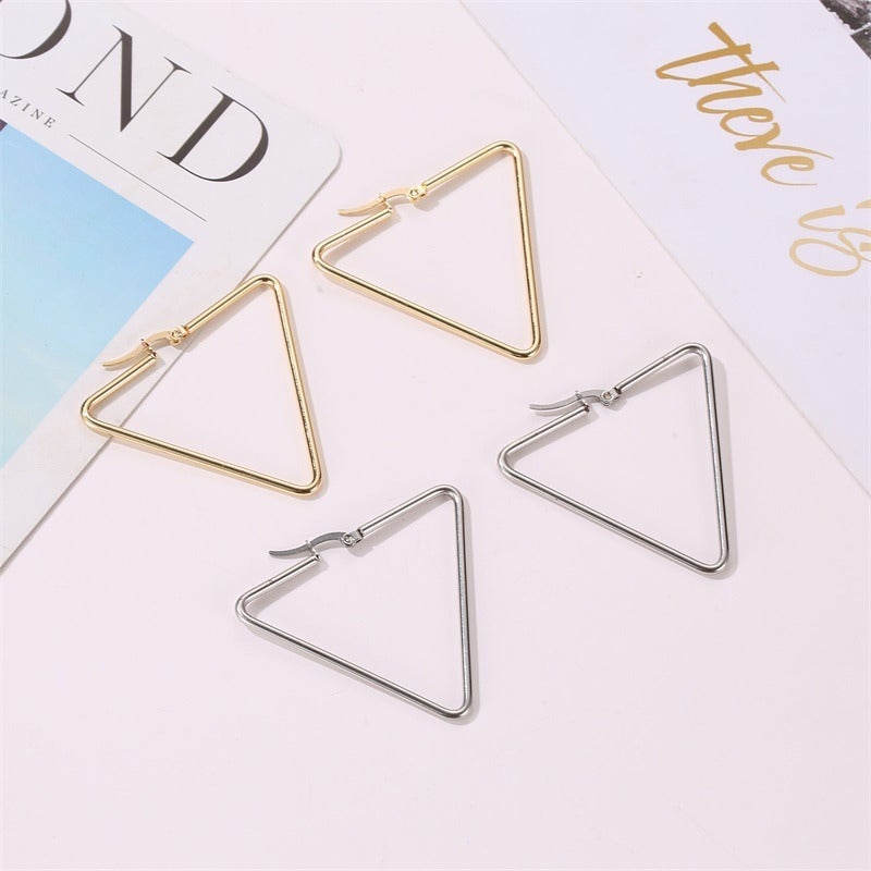 Triangle Hoop Women Earrings Fine Ear Hoops Jewelry Gifts for Her