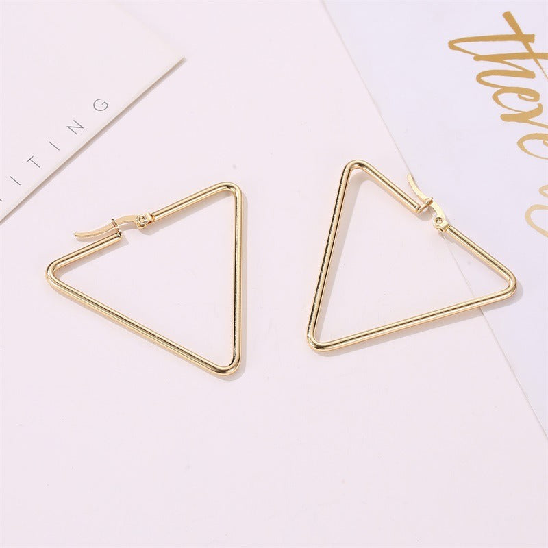 Triangle Hoop Women Earrings Fine Ear Hoops Jewelry Gifts for Her