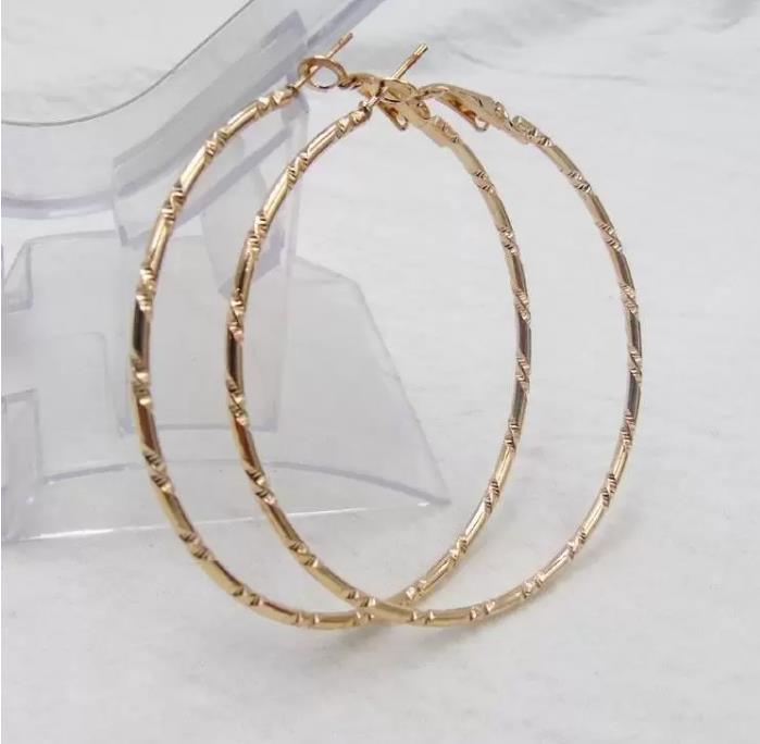 Wholesale 10Pairs/Lot Hoop Earrings 18K Gold/Silver Plated 5CM Elegant Large Trendy Big Size Women Fashion Costume Jewelry Earring