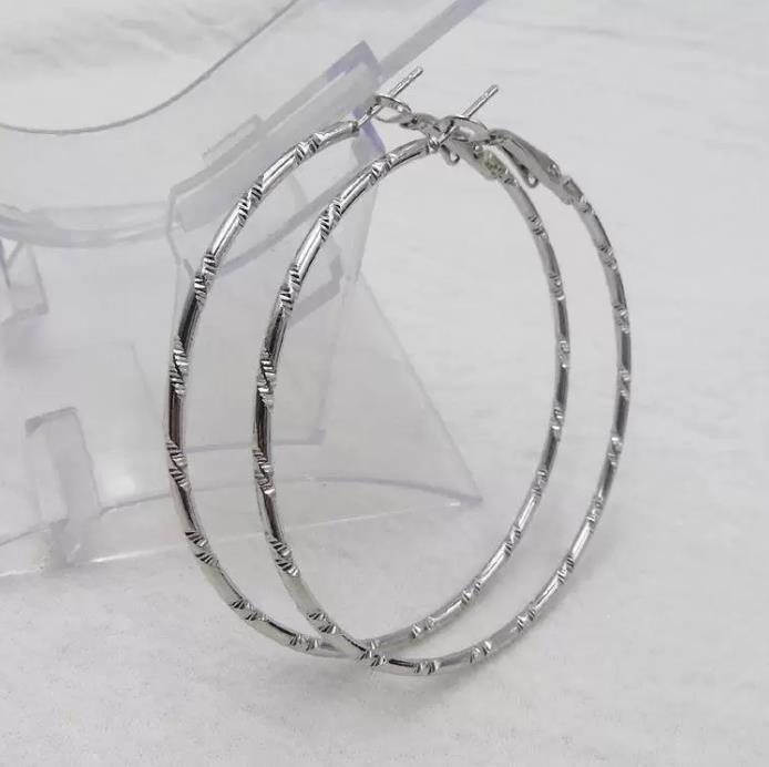 Wholesale 10Pairs/Lot Hoop Earrings 18K Gold/Silver Plated 5CM Elegant Large Trendy Big Size Women Fashion Costume Jewelry Earring