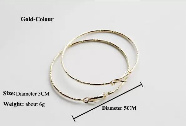 Wholesale 10Pairs/Lot Hoop Earrings 18K Gold/Silver Plated 5CM Elegant Large Trendy Big Size Women Fashion Costume Jewelry Earring