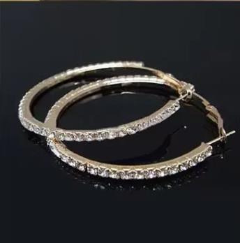 Designer Hoop Earrings 10Pairs/Lot 18K Gold Plated/Silver Plated Circle 5CM Elegant Big Earrings Jewelry Gifts Women Trendy diamond Crystal