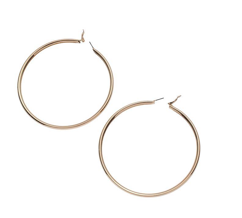 Wholesale Trendy Big Hoop Earrings 18K Real Gold Plated 11CM Super Elegant Larger Size Women Earring Fashion Costume Jewelry