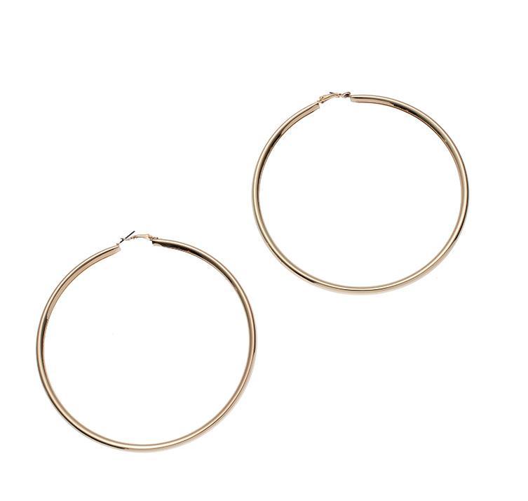 Wholesale Trendy Big Hoop Earrings 18K Real Gold Plated 11CM Super Elegant Larger Size Women Earring Fashion Costume Jewelry