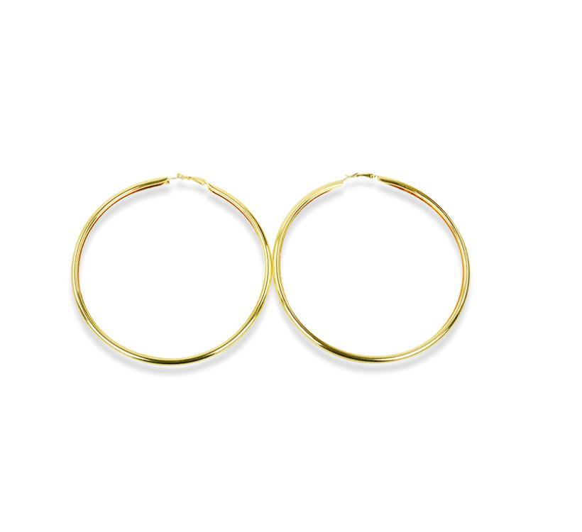 Wholesale Trendy Big Hoop Earrings 18K Real Gold Plated 11CM Super Elegant Larger Size Women Earring Fashion Costume Jewelry