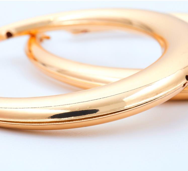 Wholesale Trendy Big Hoop Earrings 18K Real Gold Plated 2.5inch Elegant Larger Size Women Big Earrings Fashion Costume Jewelry