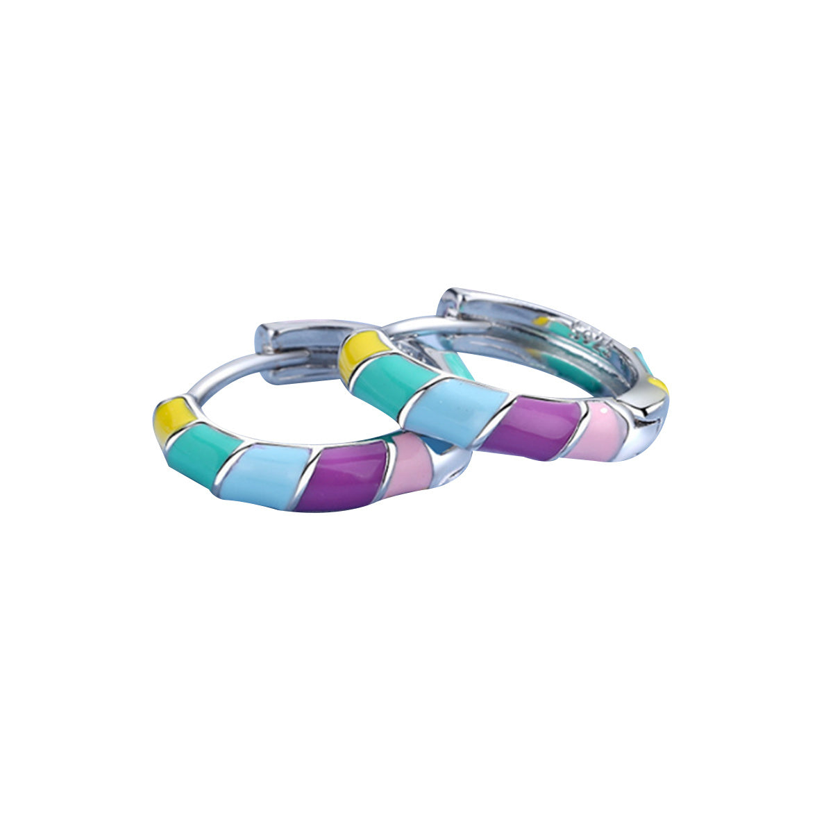 Rainbow Hoop Earrings Colorful Huggie Hoop Earrings for Women Girls