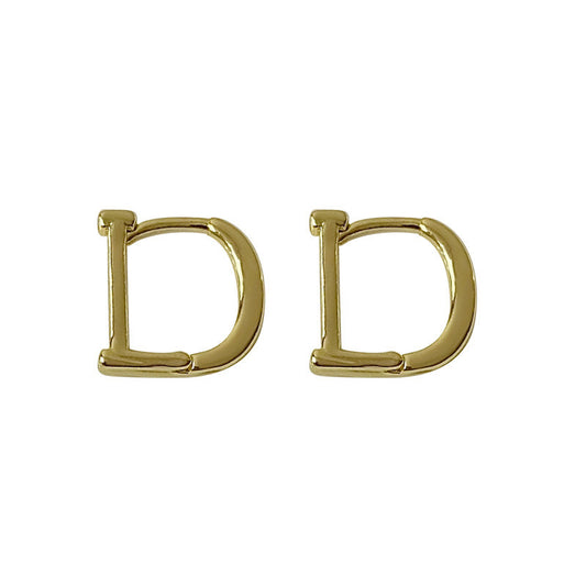 D Letter Hoop Earrings Dainty Simple Alphabet Initial Jewelry Gift for Women Her