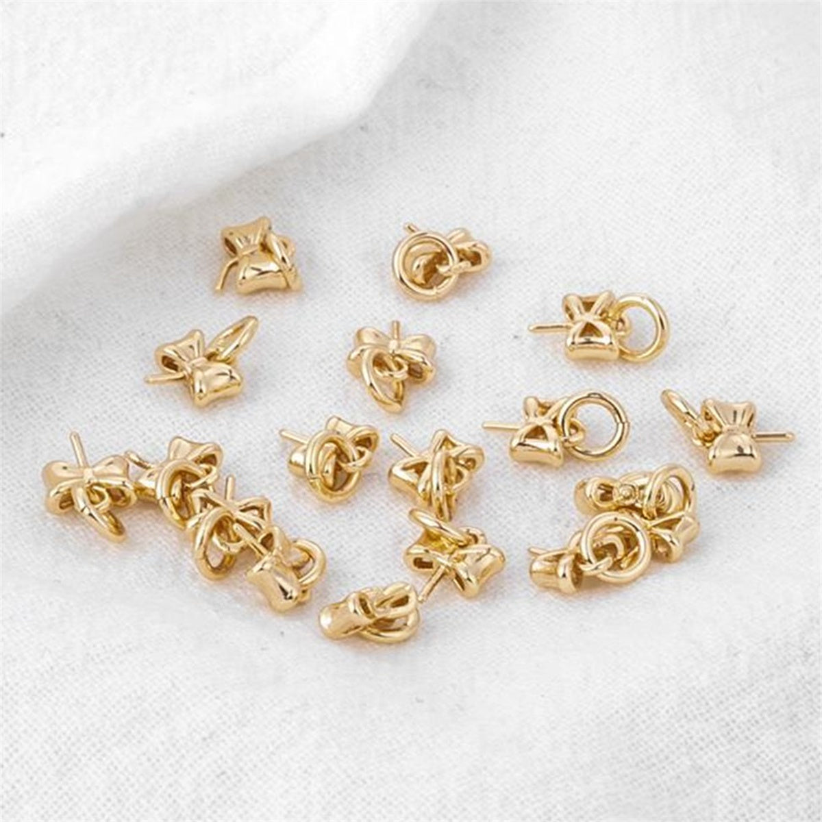 Alloy Bowknot 20Pcs Charms Links Light Gold Bow Connector Pendants Jewelry Connectors for DIY Earrings Necklaces