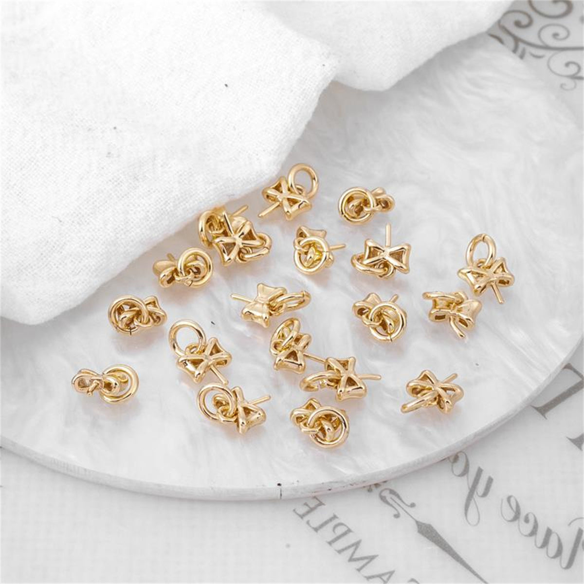 Alloy Bowknot 20Pcs Charms Links Light Gold Bow Connector Pendants Jewelry Connectors for DIY Earrings Necklaces