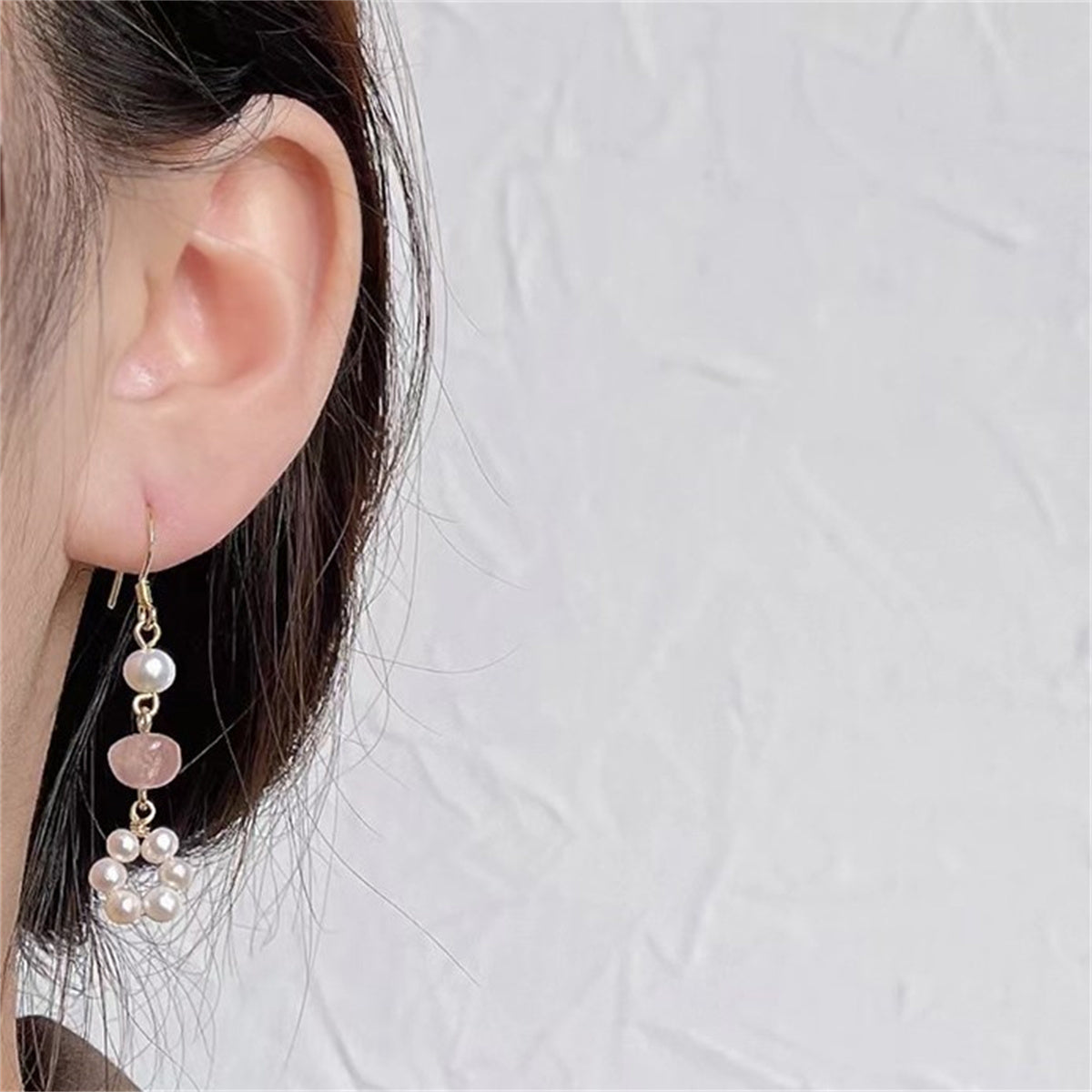 925 Sterling Silver Earrings for women Irregular Baroque Pearls Dangle Hoop Earring for Girls Mother Wife Daughter Gifts