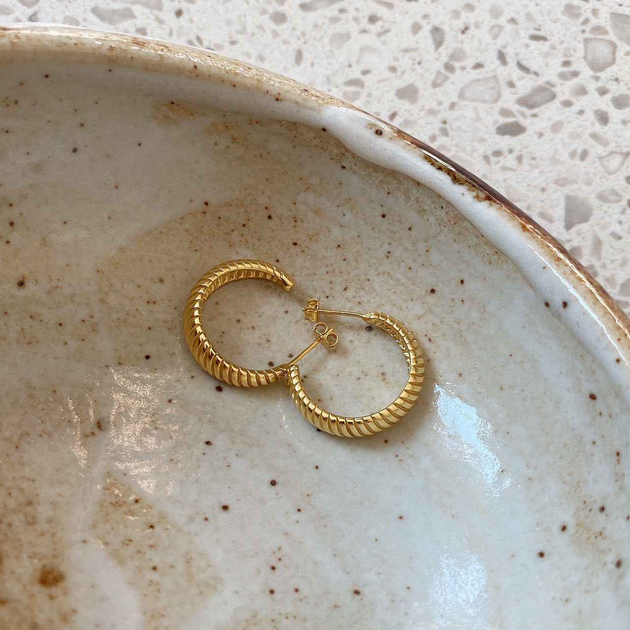 Vintage Gold Sterling Silver Hoop Earrings for Women Fashion Gift