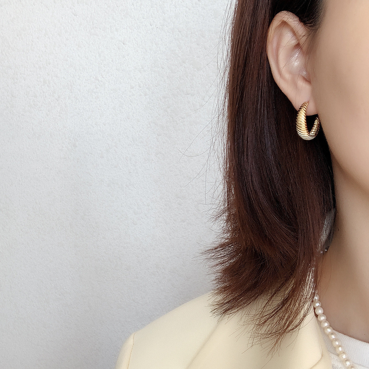 Vintage Gold Sterling Silver Hoop Earrings for Women Fashion Gift