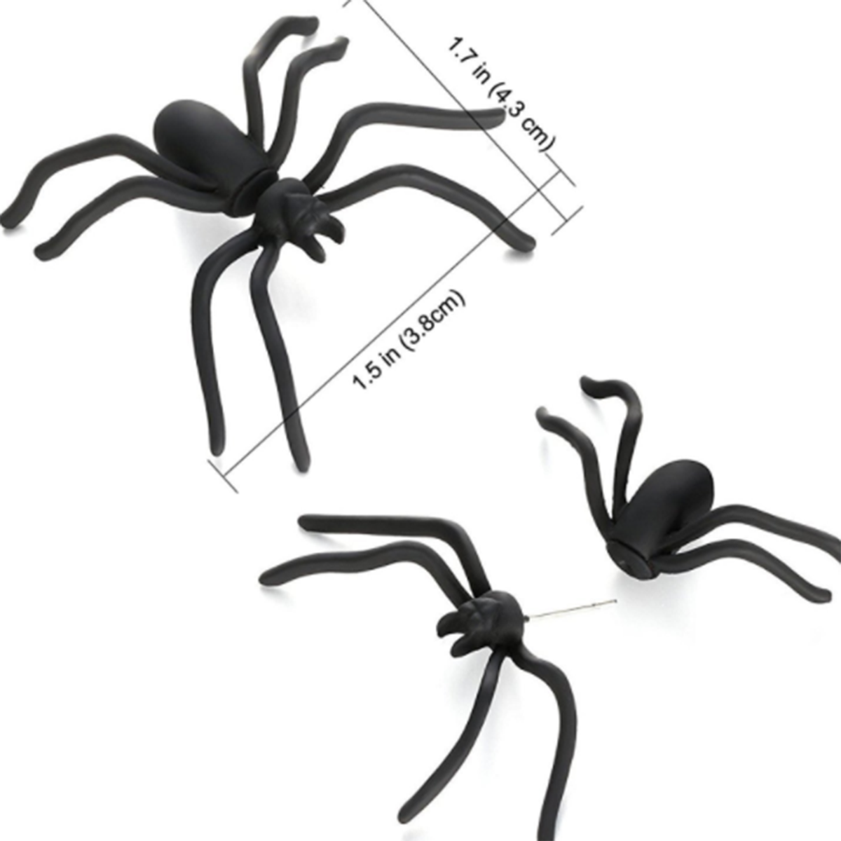 Halloween Spider Earrings for Unisex Fashion Black Earrings 1 pcs