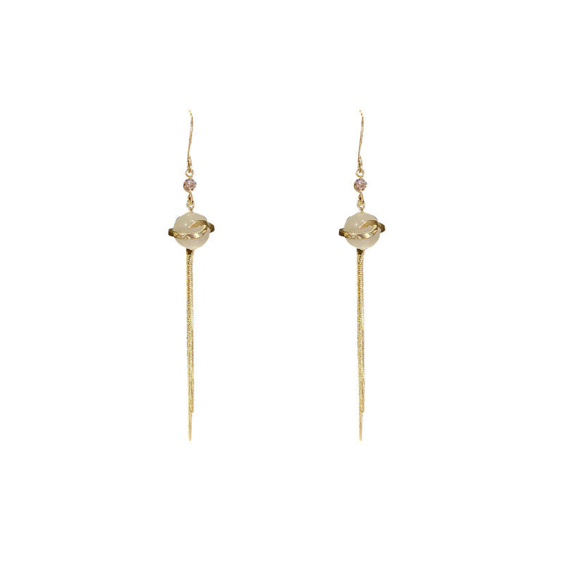 1 Pair Opal Drop Long Earrings, Elegant  Tassel Earrings for Women and Girls Jewellery