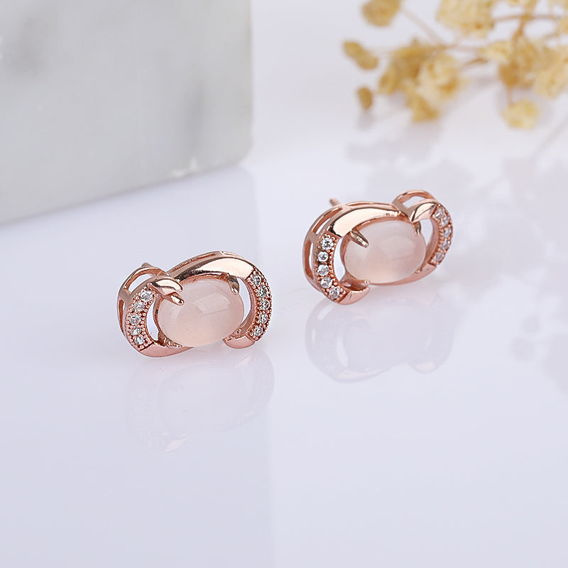 925 Silver Pink Beauty Earrings