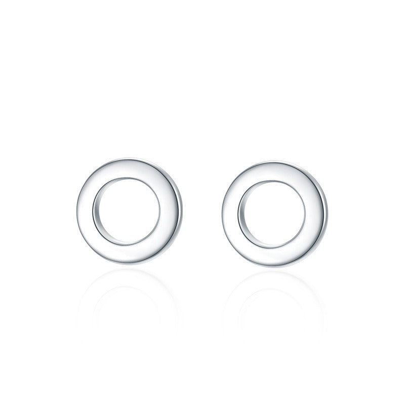 Casual Mini Circle 925 Sterling Silver Stud Earrings