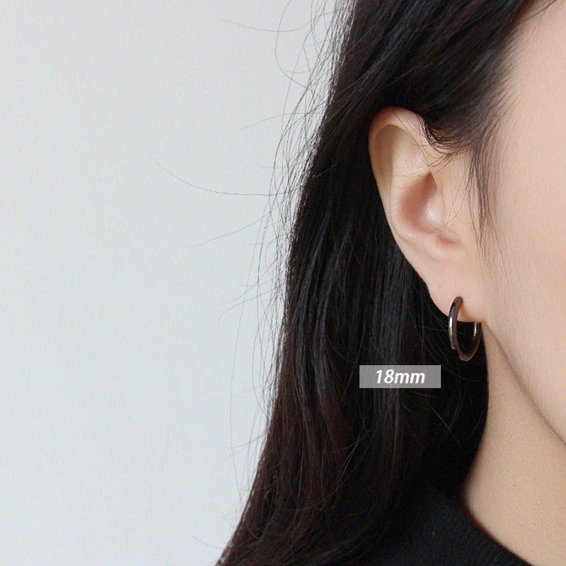 Simple Minimalist Tiny Circle 925 Sterling Silver Hoop Earrings