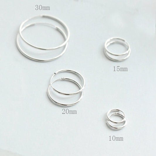 Simple Concise Elegant Women 925 Sterling Sliver Hoop Earrings