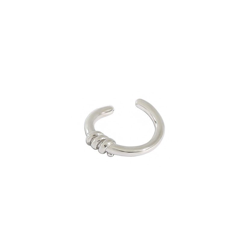 Simple Twisted Knot 925 Sterling Silver Non-Pierced Earring(Single)