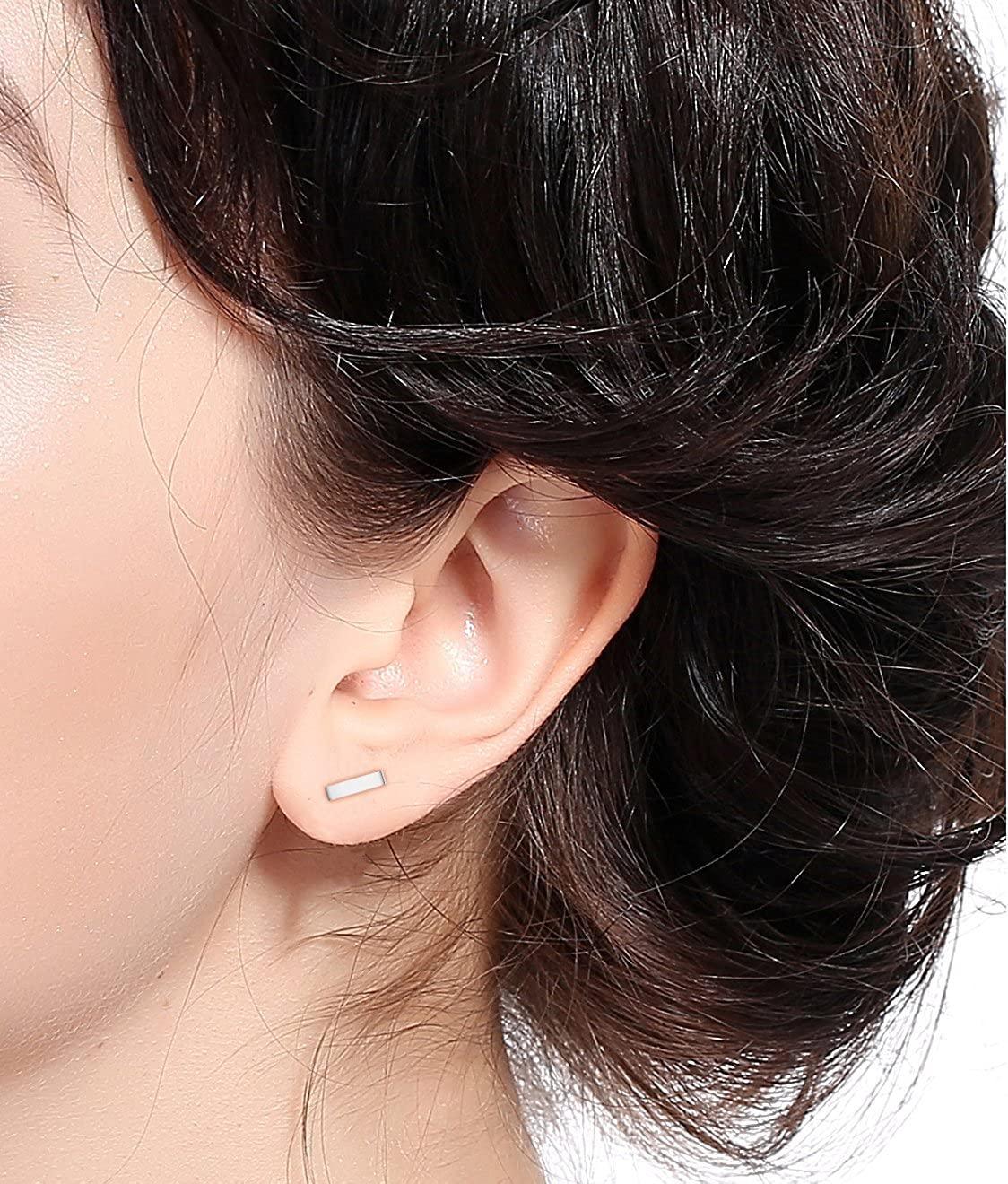 3 Pairs 20G Stainless Steel Mini Bar Earring Line Ear Studs Stick Stud Earrings For Women and Men