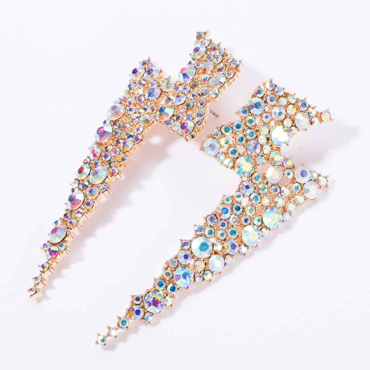 Alloy Diamond Rhinestone Lightning Earrings