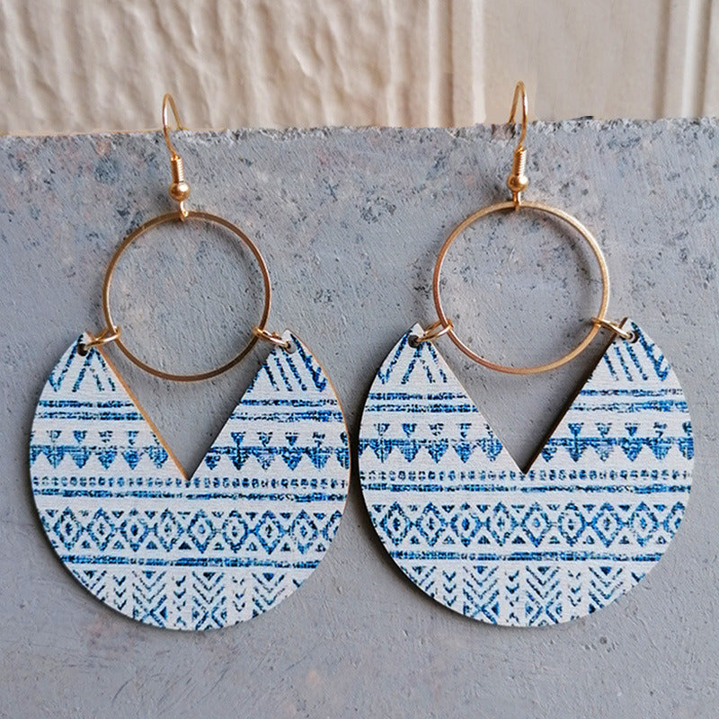 Bohemian Geometric Stripe Panel Women's Drop Earrings