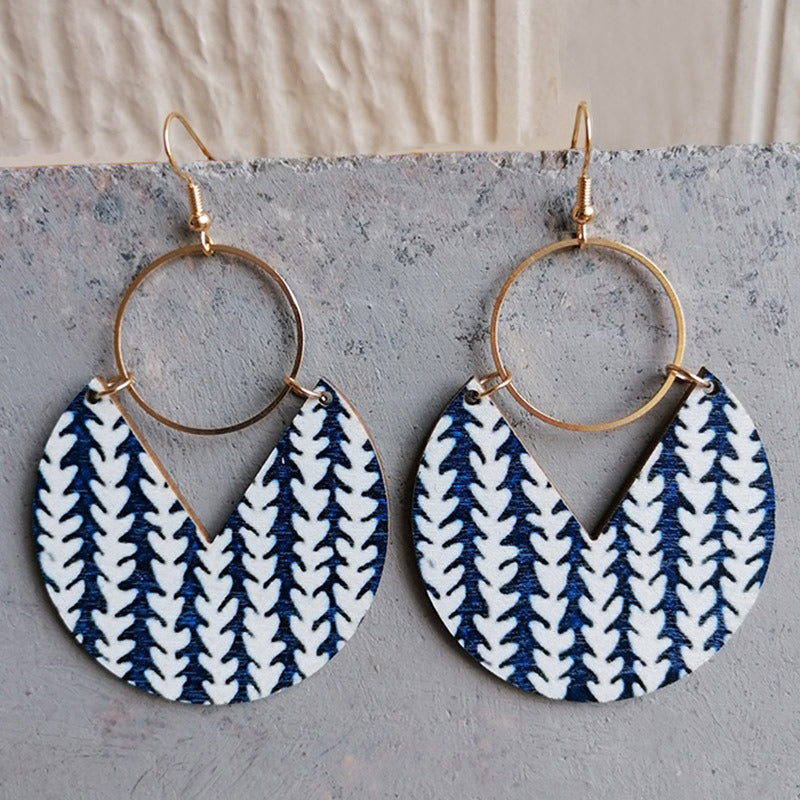 Bohemian Geometric Stripe Panel Women's Drop Earrings