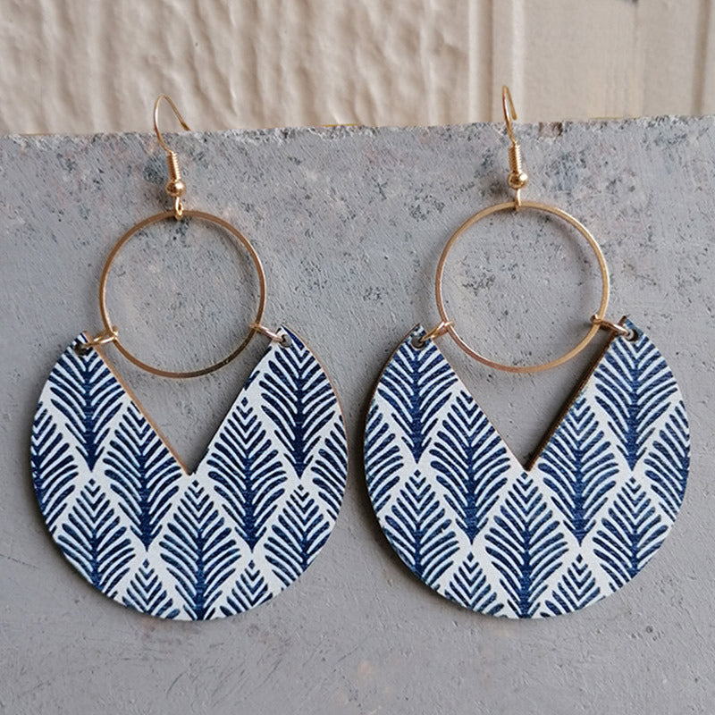 Bohemian Geometric Stripe Panel Women's Drop Earrings