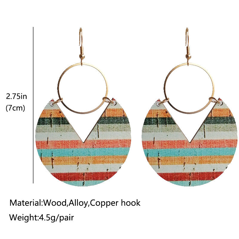 Bohemian Geometric Stripe Panel Women's Drop Earrings