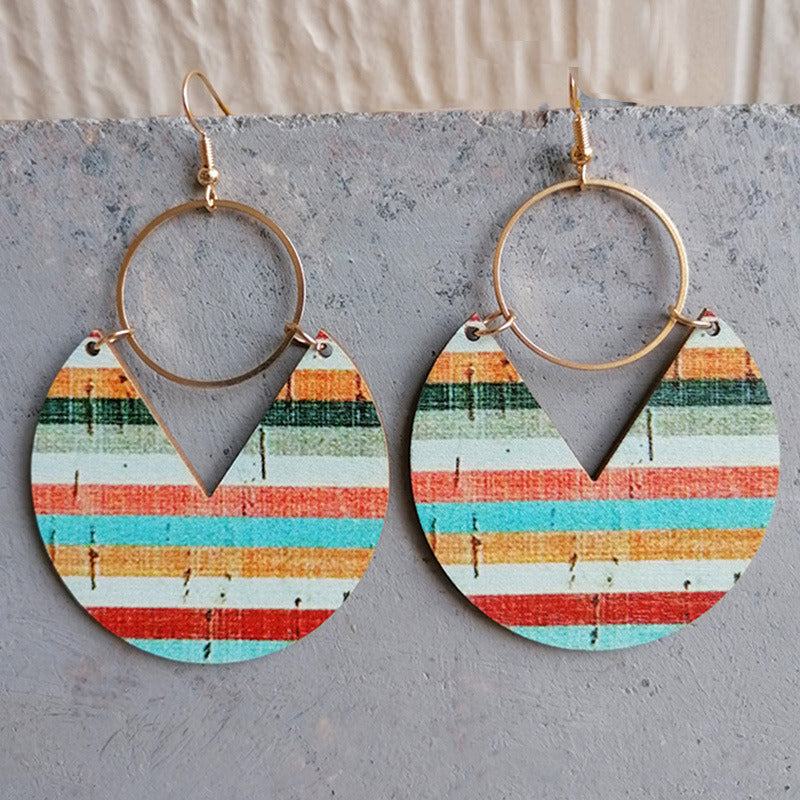 Bohemian Geometric Stripe Panel Women's Drop Earrings