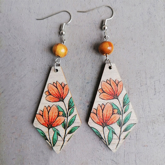 Vintage Boho Sunflower Earrings