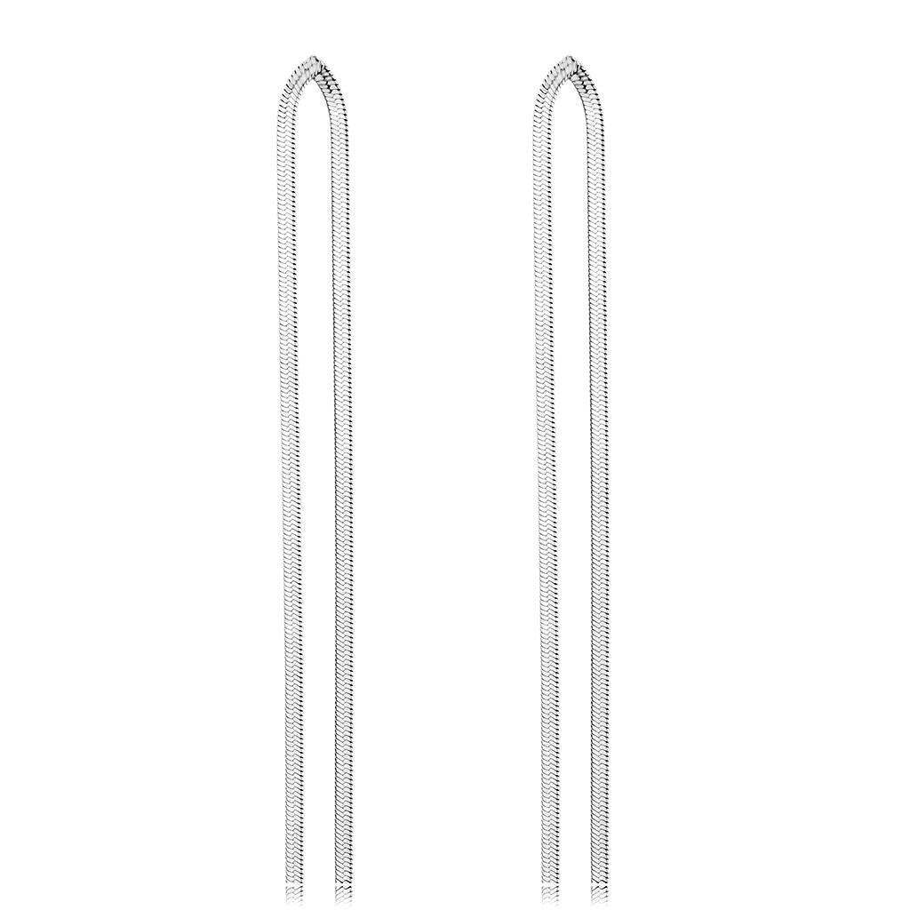 TK3530 - High polished (no plating) Stainless Steel Earrings with No Stone