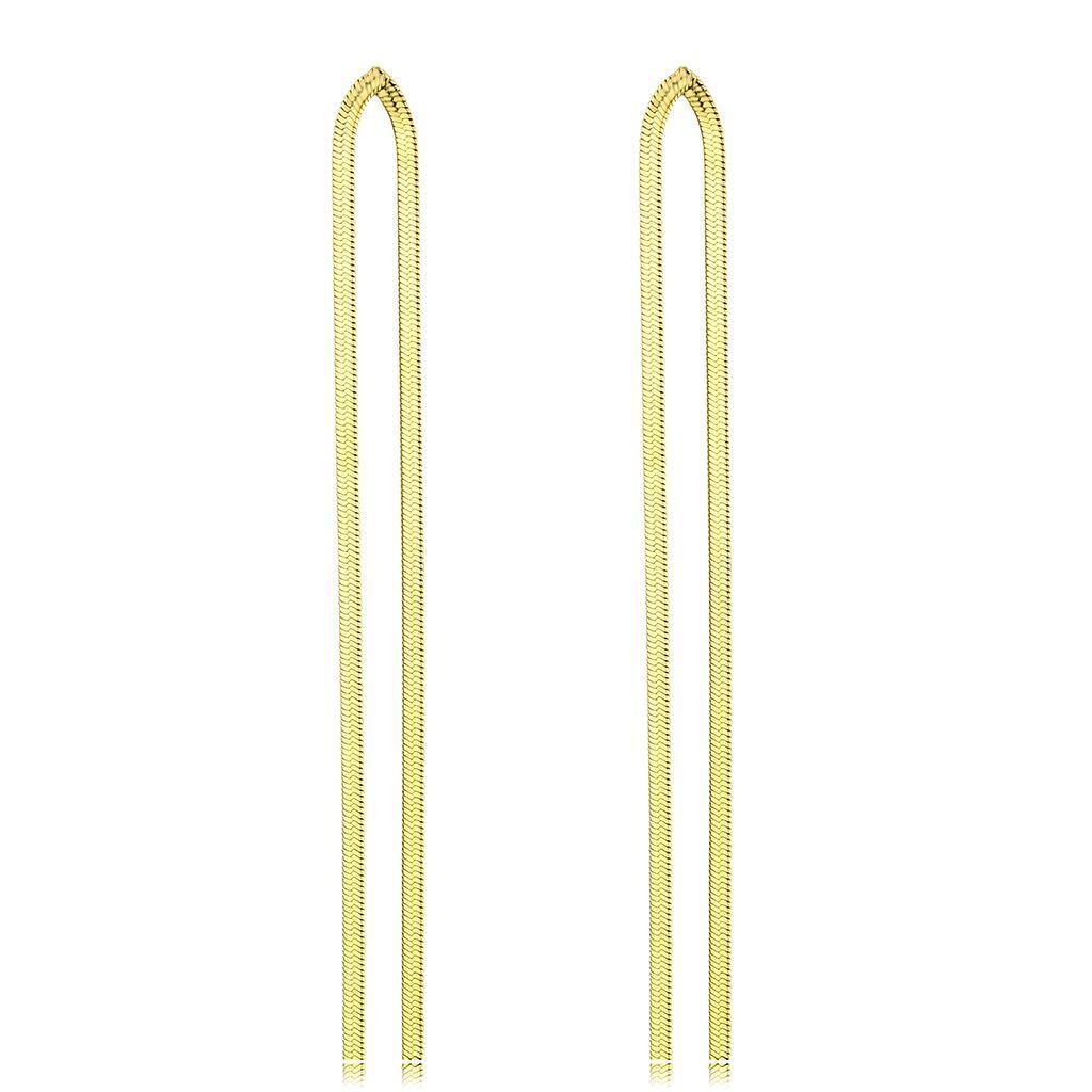 TK3531 - IP Gold(Ion Plating) Stainless Steel Earrings with No Stone