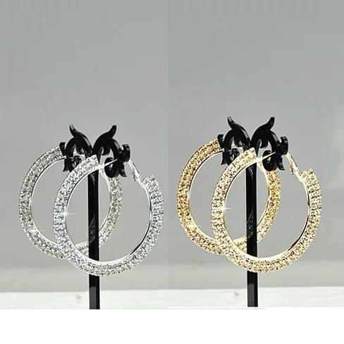 ETERNITY EVER GLOW - Double Shine Hoop Earrings Crystal