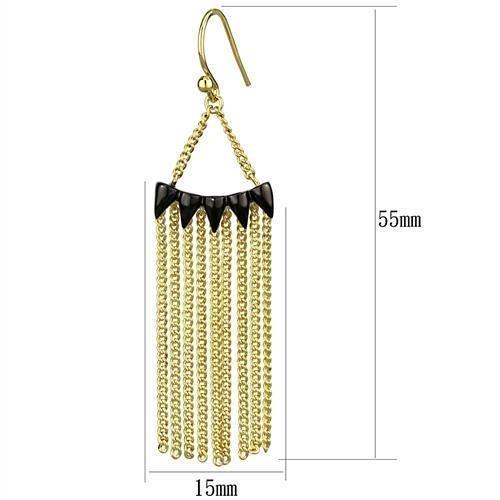 3W1206 - Gold+Ruthenium Brass Earrings with Top Grade Crystal in Clear