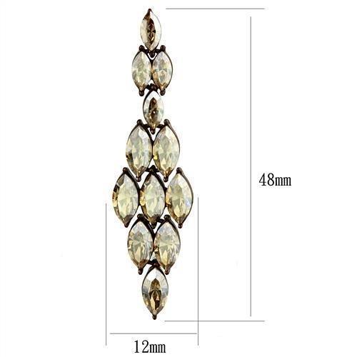 TK2632 - IP Coffee light Stainless Steel Earrings with Top Grade Crystal in Champagne