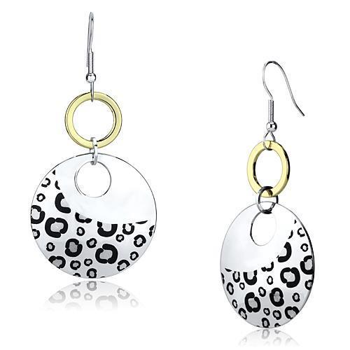 LO2699 - Reverse Two-Tone Iron Earrings with Epoxy in Jet