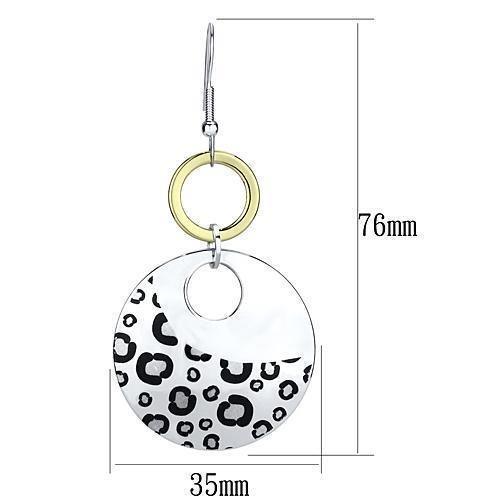 LO2699 - Reverse Two-Tone Iron Earrings with Epoxy in Jet