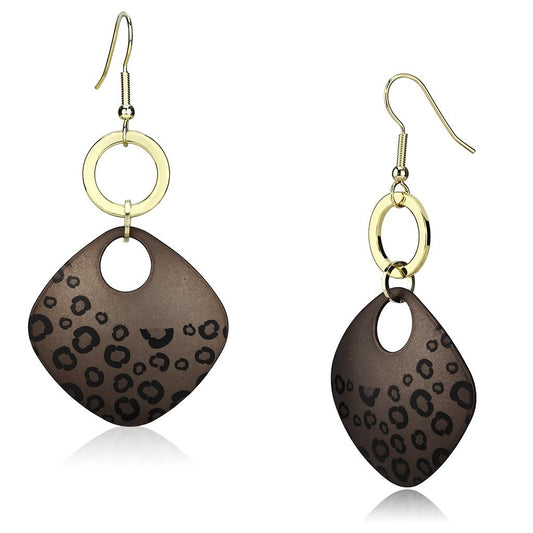 LO2701 - Special Color Iron Earrings with Epoxy in Jet