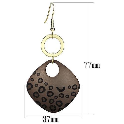 LO2701 - Special Color Iron Earrings with Epoxy in Jet