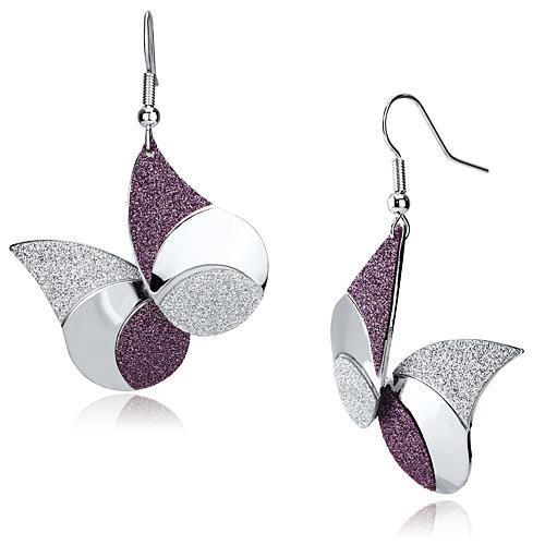 LO2708 - Rhodium Iron Earrings with No Stone