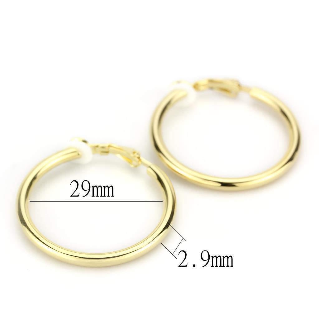 LO4682 - Gold Brass Earrings with No Stone