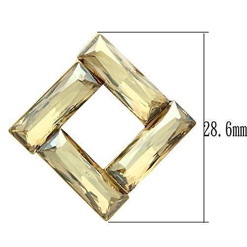 GL344 - IP Gold(Ion Plating) Brass Earrings with Top Grade Crystal in Topaz