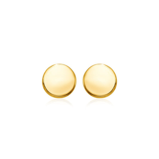 14k Yellow Gold Polished Round Post Earrings